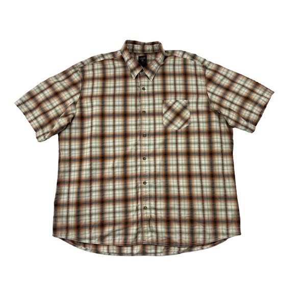 RedHead Men Yellow Button Up‎ Short Sleeve Shirt Sz 3XL - Picture 1 of 7